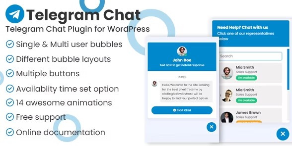 Telegram Chat Support Pro WordPress Plugin
