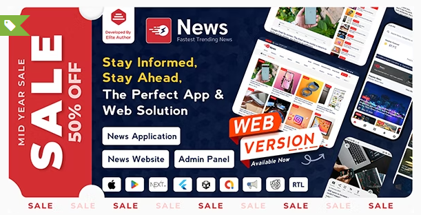 News App and Web - Flutter News App for Android and IOS App