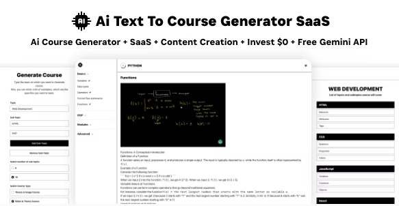 Ai Course Generator - Text To Course SaaS