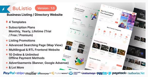 Bulistio - Business Listing / Directory Website (Subscription Based)