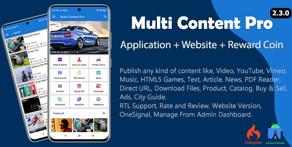 Multi Content Pro (Application and Website)